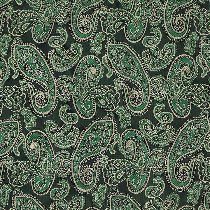 3Pcs Men's Green & Black Shade Paisley Necktie Set