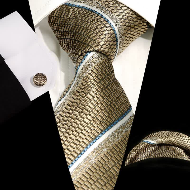 3Pcs Men's Casual Striped Office Accessory Necktie Set