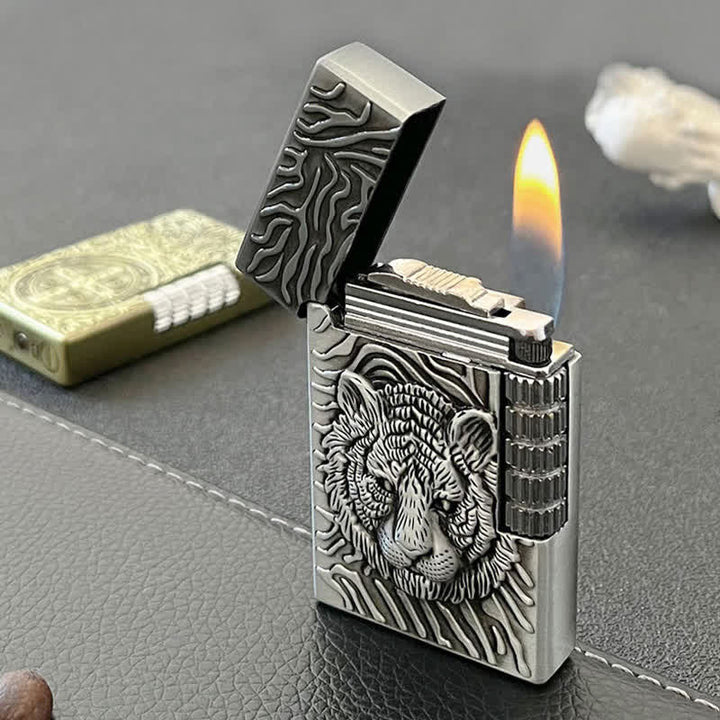 Cool Tiger Head Relief Refillable Butane Lighter