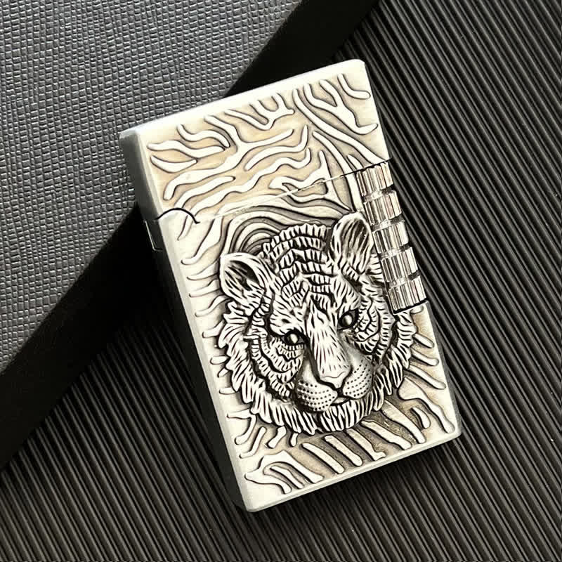 Cool Tiger Head Relief Refillable Butane Lighter