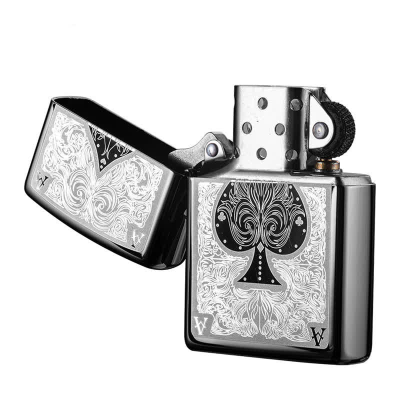 Ace of Spades Black Ice Refillable Kerosene Lighter