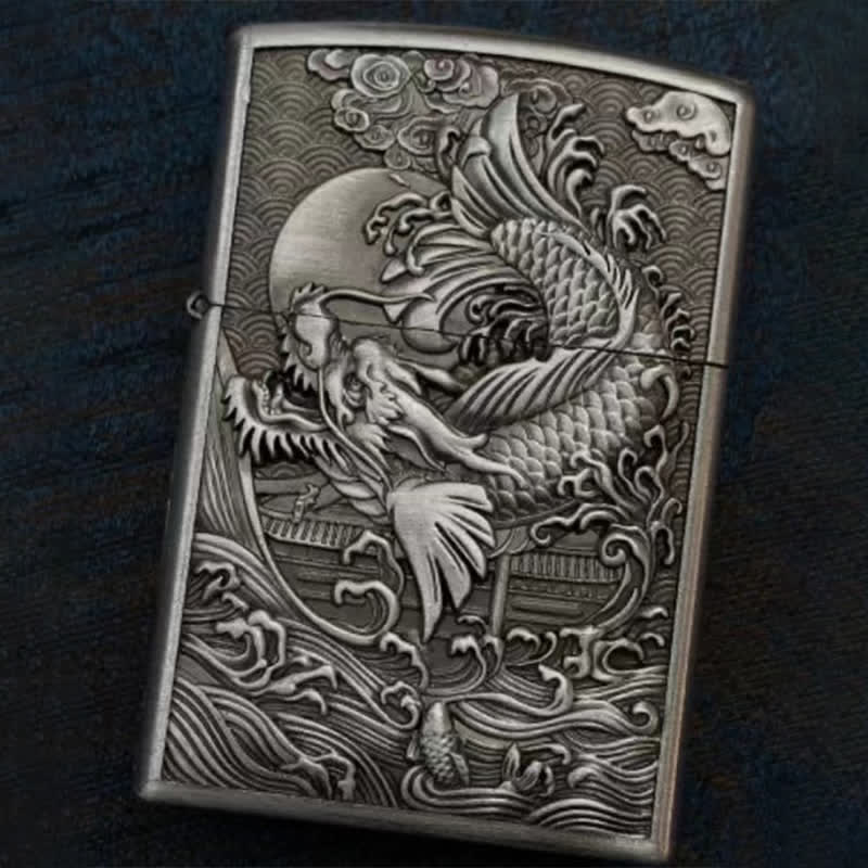 Dragon Fish Relief Refillable Kerosene Lighter