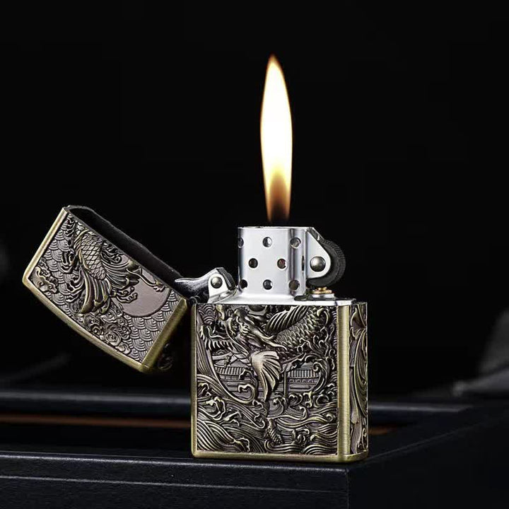 Dragon Fish Relief Refillable Kerosene Lighter