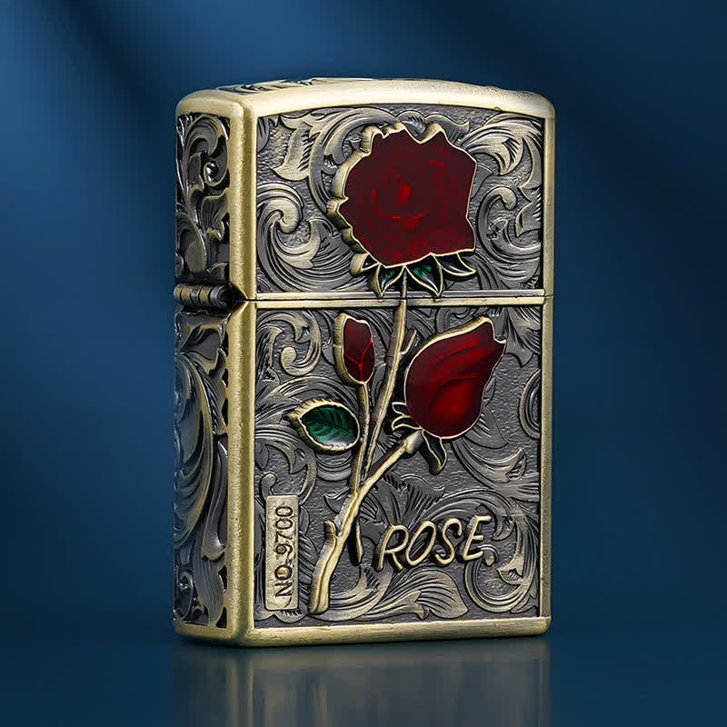 Portable Rose Flowers Refillable Kerosene Lighter