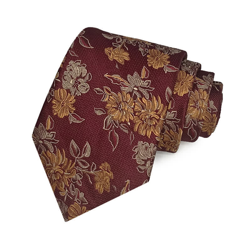 Men's Chrysanthemum Floral Casual Wear Necktie