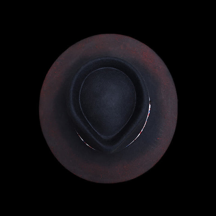 Funny Red Paisley Band Belt Black Cowboy Hat - image 2
