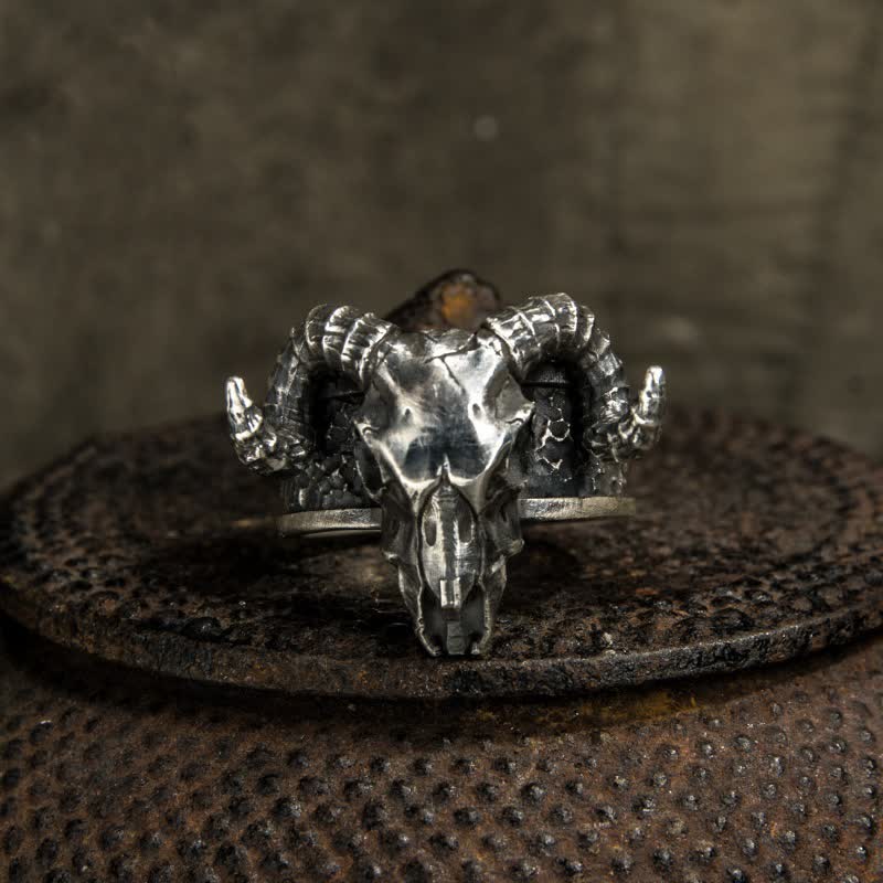 Men's Devil Hell Ghost Goat Opening Adjustable Ring - image 1