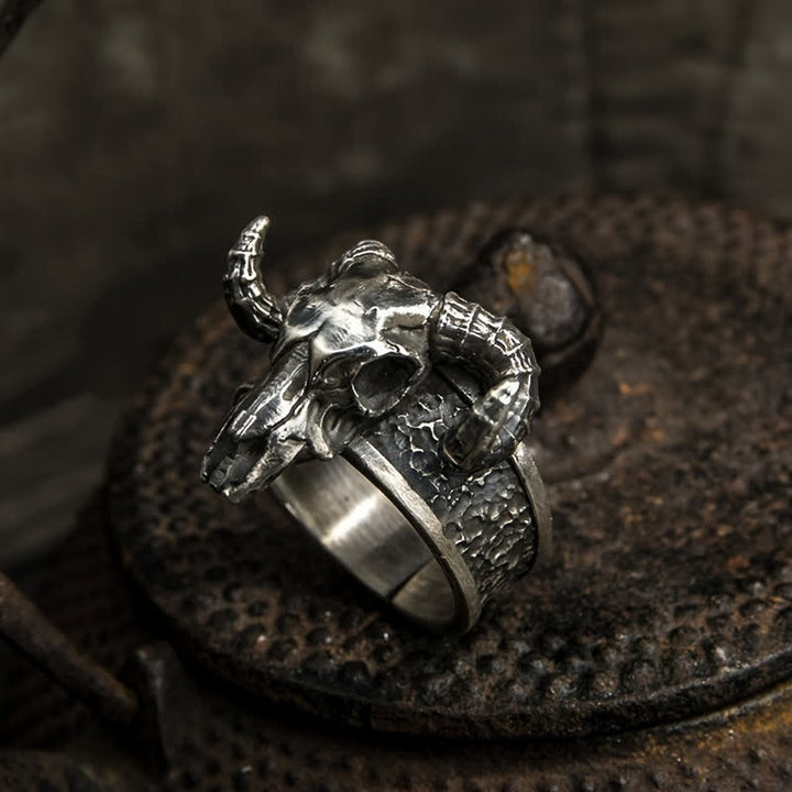 Men's Devil Hell Ghost Goat Opening Adjustable Ring - image 2