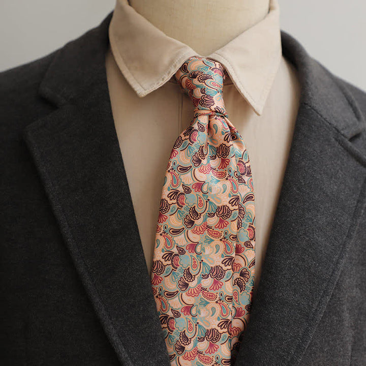 Men's Light Salmon Little Paisley Pattern Causal Necktie