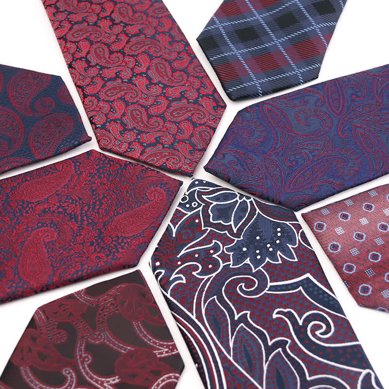 Men's Dark Red Series Paisley Evening Dress Accessories Necktie