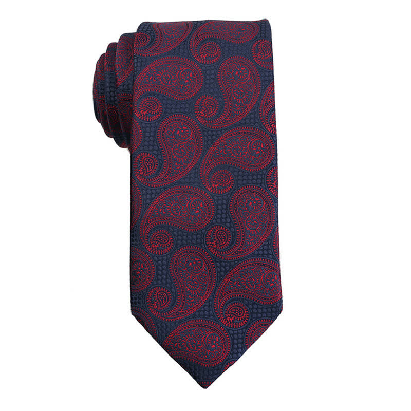 Men's Dark Red Series Paisley Evening Dress Accessories Necktie