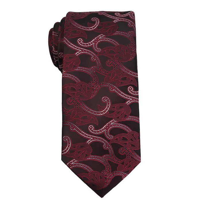 Men's Dark Red Series Paisley Evening Dress Accessories Necktie