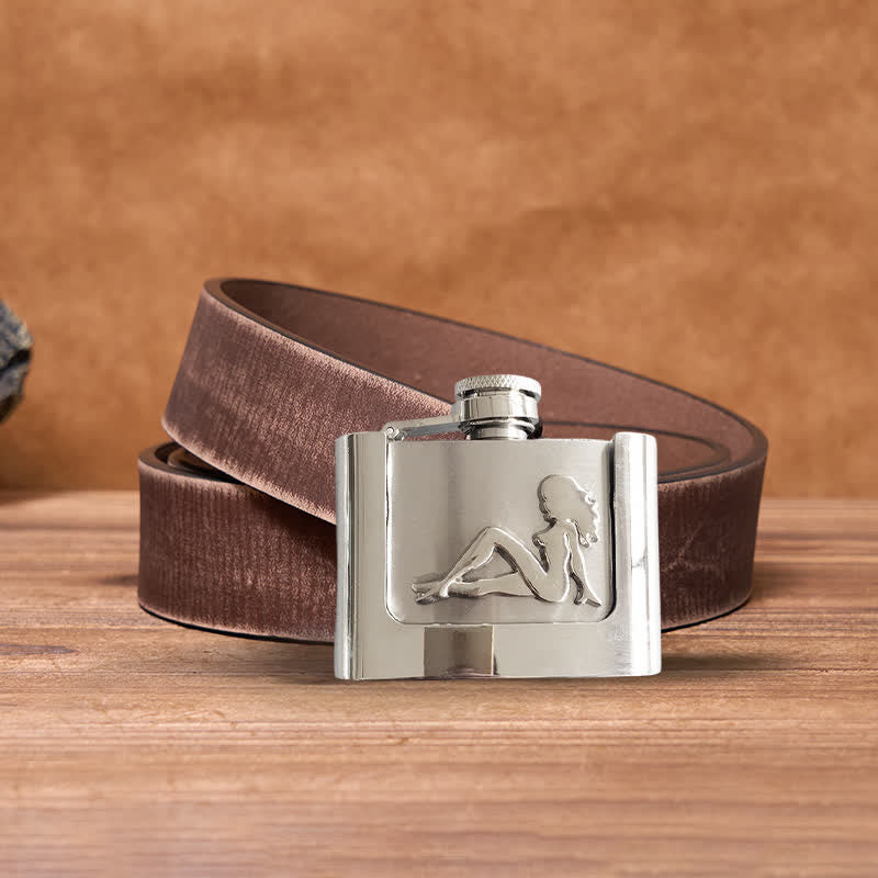 Men's DIY 2oz. Lady's Profile Leather Belt with Hidden Flask