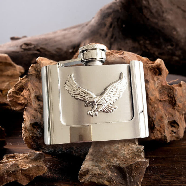 Men's DIY 2oz. Flying Eagle Leather Belt with Hidden Flask