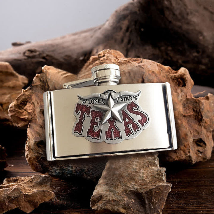 Men's DIY 3oz. Texas Star Leather Belt with Hidden Flask