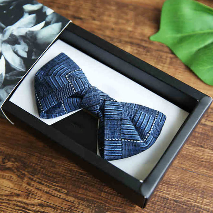 Men's British Style Plaid Pattern Groom Bow Tie