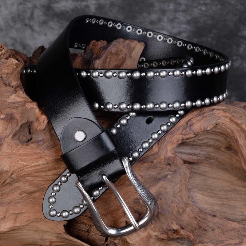 Round Rivets Studded Gothic Clothing Accessories Leather Belt