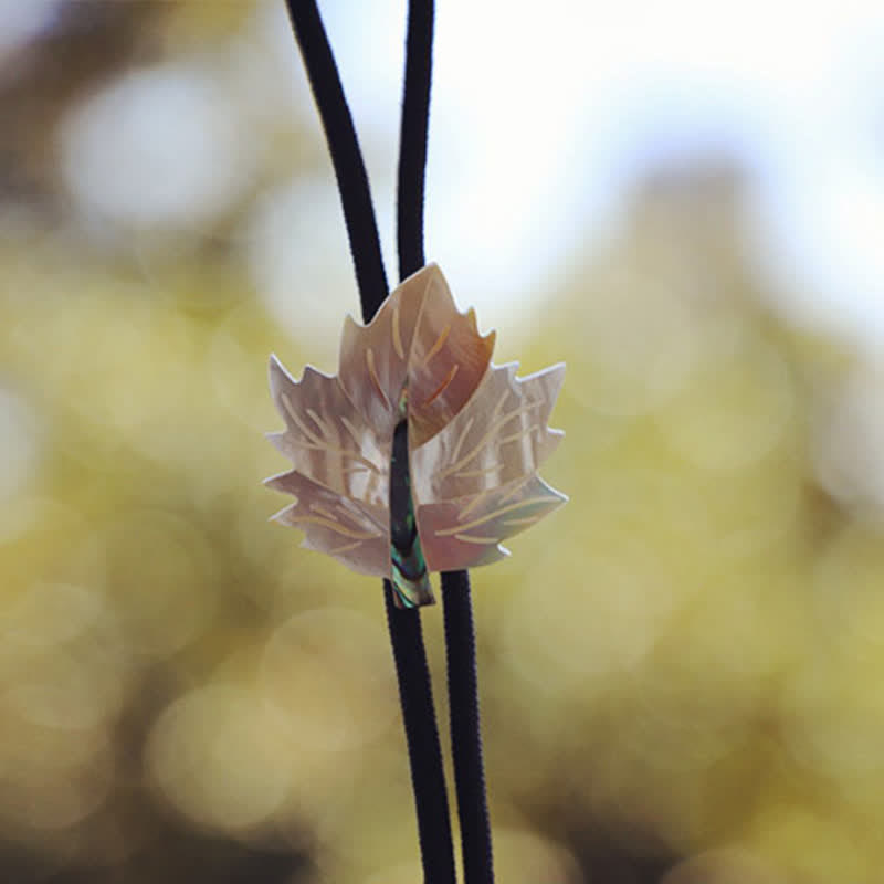 Creative Delicate Maple Leaf Shaped Shell Bolo Tie