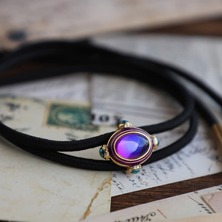 Small Vintage Blue Purple Gemstone Bolo Tie