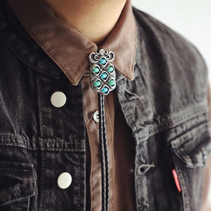 Personality Turquoise Casual Shirt Accessories Bolo Tie