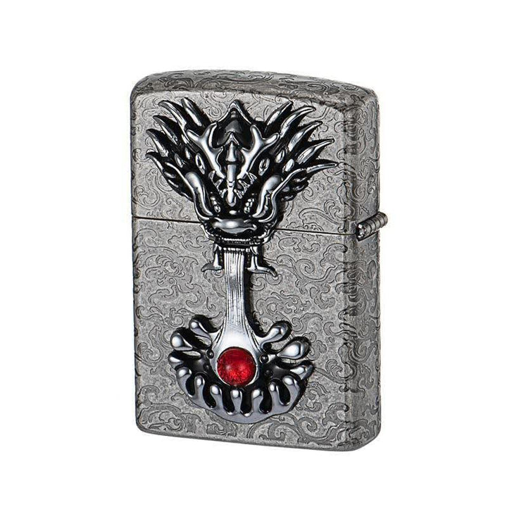 Engraved Dragon-Shaped Retro Refillable Kerosene Lighter