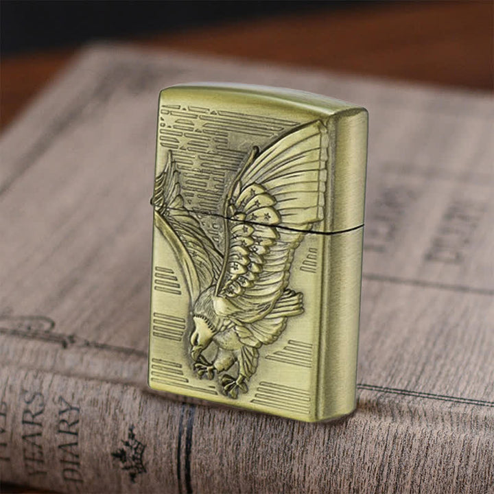 Soaring Eagle Bronze Refillable Kerosene Lighter