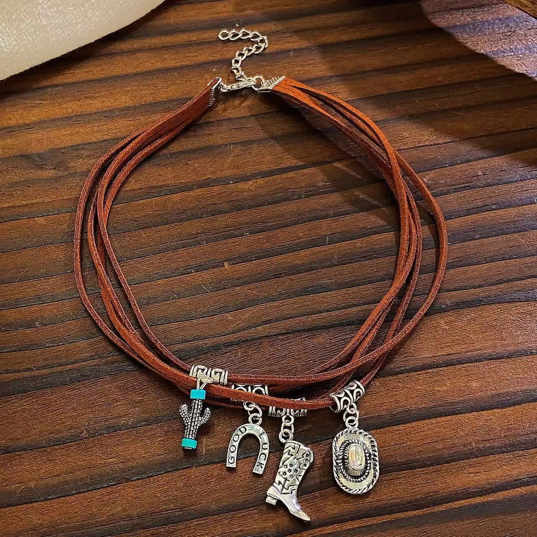 Wild Western Multi-Layered Bracelet Cowboy Necklace