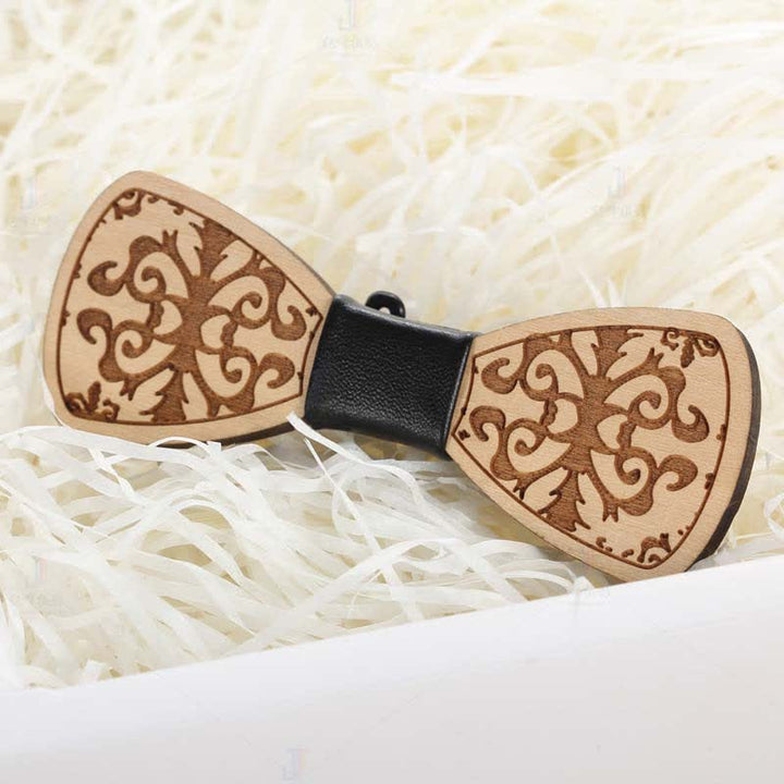 Men's Wedding Party Accessories Carved Wooden Bow Tie