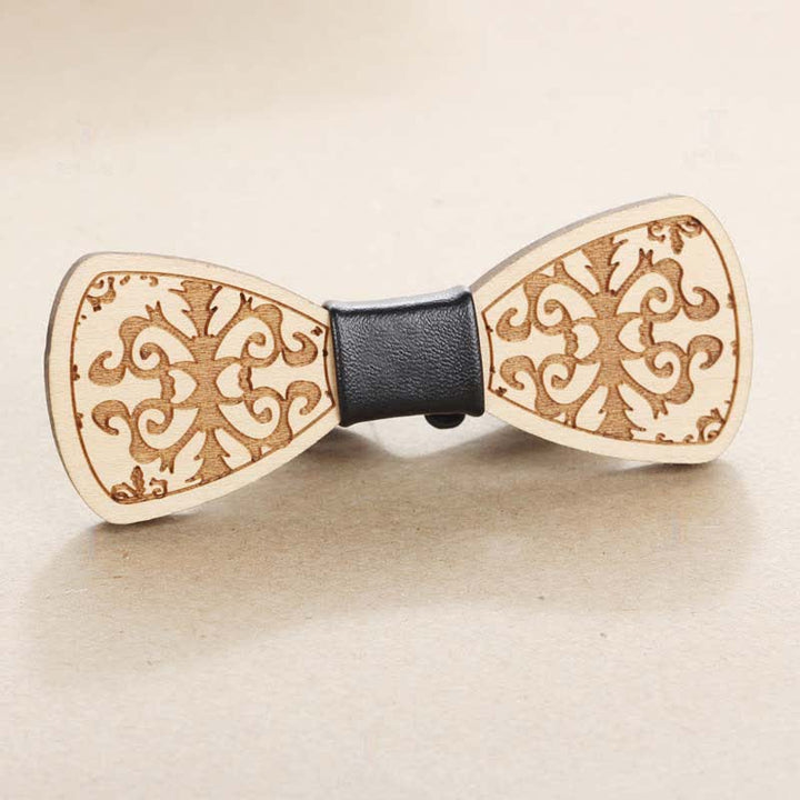 Men's Wedding Party Accessories Carved Wooden Bow Tie