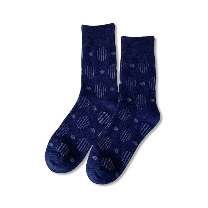 Solid Color Dotted Classic Cotton Crew Socks