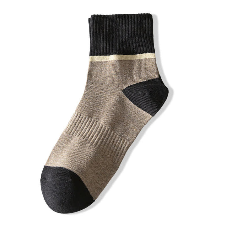 Colorblocking Contrast Sports Cotton Mid-calf Socks