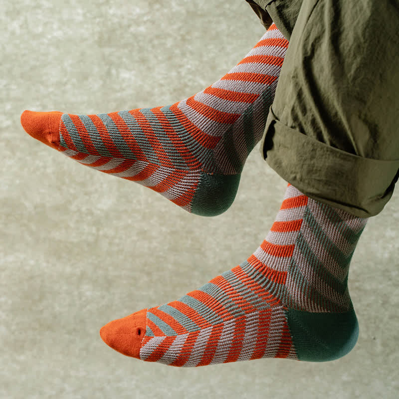 Colorblock Arrow Classic Colorblock Arrow Striped Cotton Crew Socks – au.floraltrip