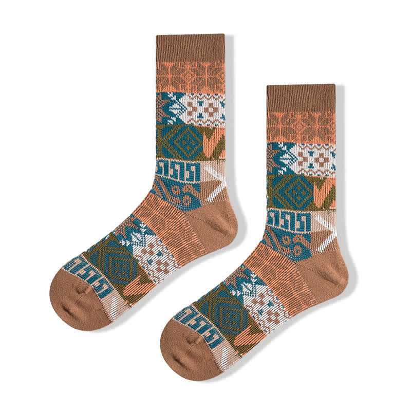 Artistic Native Multi Pattern Cotton Crew Socks