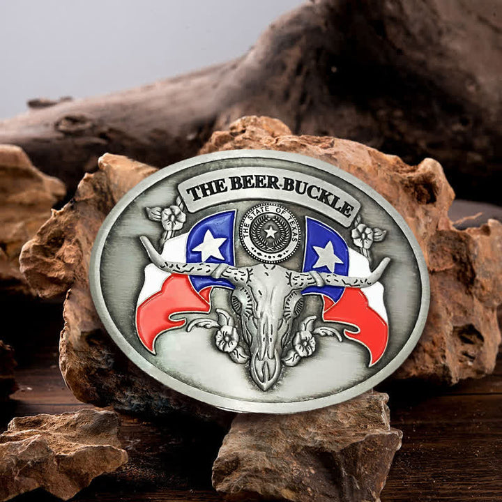 Men's DIY Wild West Bull Creative Beer Holder Buckle Leather Belt