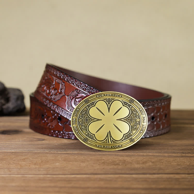 Men's DIY Rub For Luck Creative Beer Holder Buckle Leather Belt