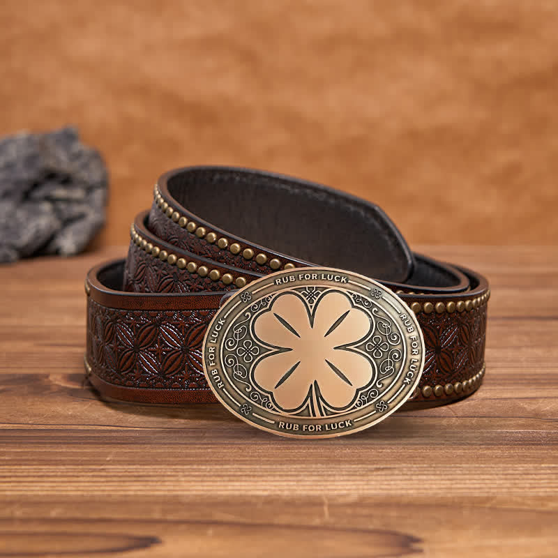 Men's DIY Rub For Luck Creative Beer Holder Buckle Leather Belt