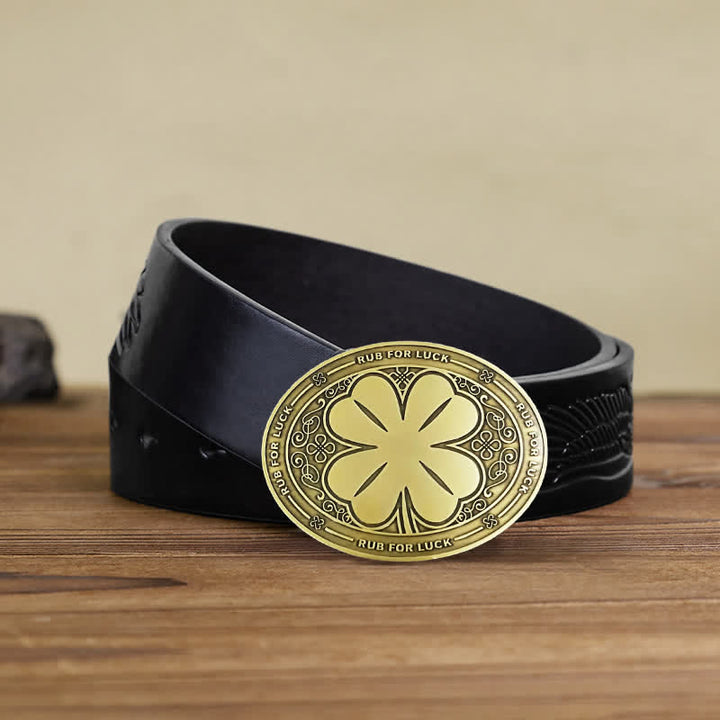 Men's DIY Rub For Luck Creative Beer Holder Buckle Leather Belt