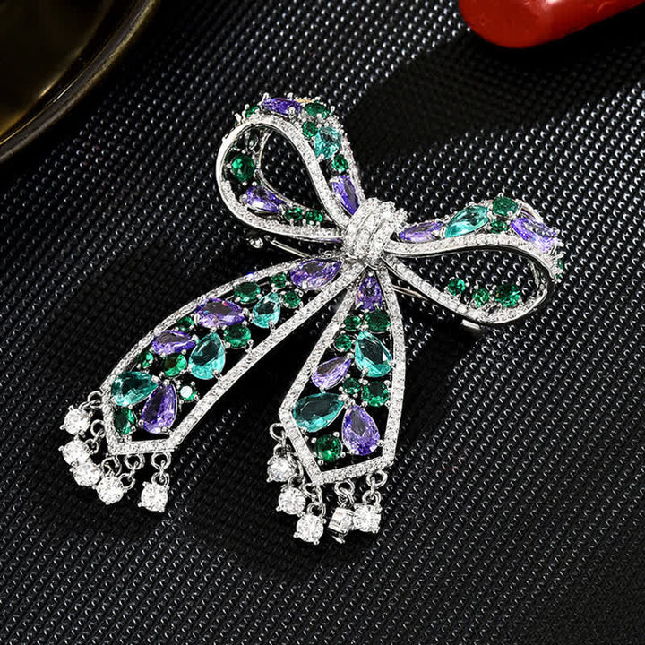 Women's Light Luxury Tassel Bow Knot Brooch