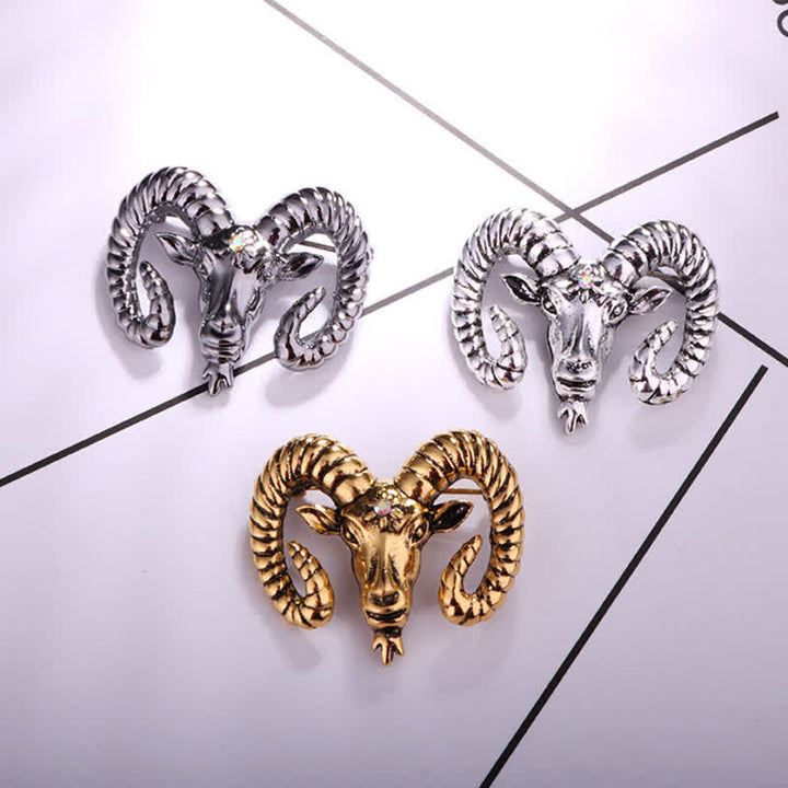 Men's Rams Head Animal Accessories Brooch