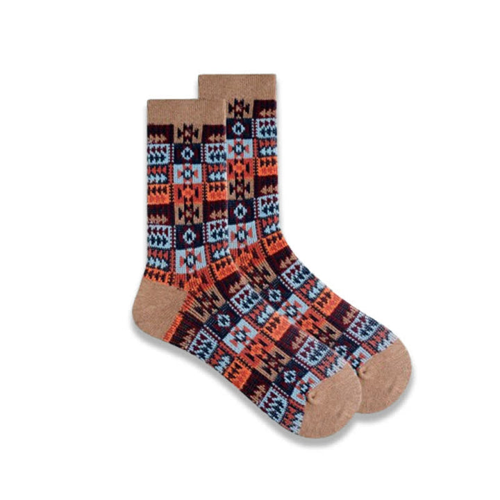 Vintage Ethnic Tribal Pattern Cotton Crew Socks