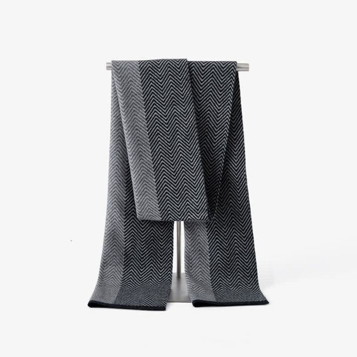 Men's Luxurious Herringbone Cozy Soft Wool Scarf