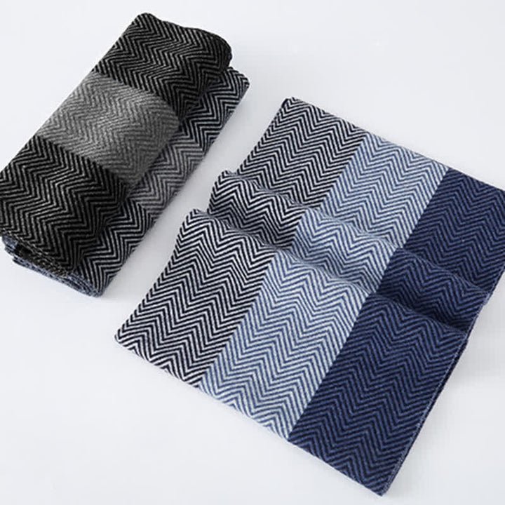 Men's Luxurious Herringbone Cozy Soft Wool Scarf