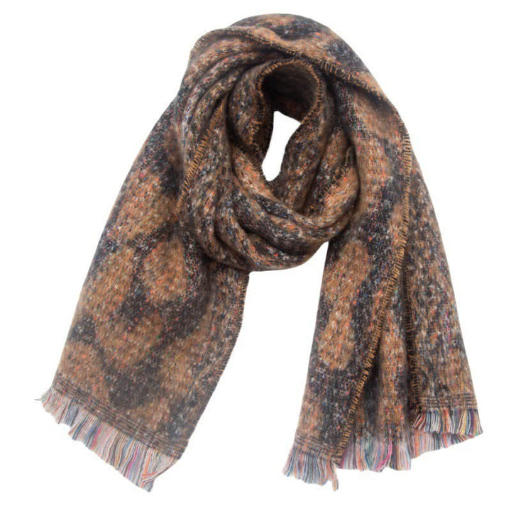 Unisex Pretty Leopard Print Short Fringe Scarf