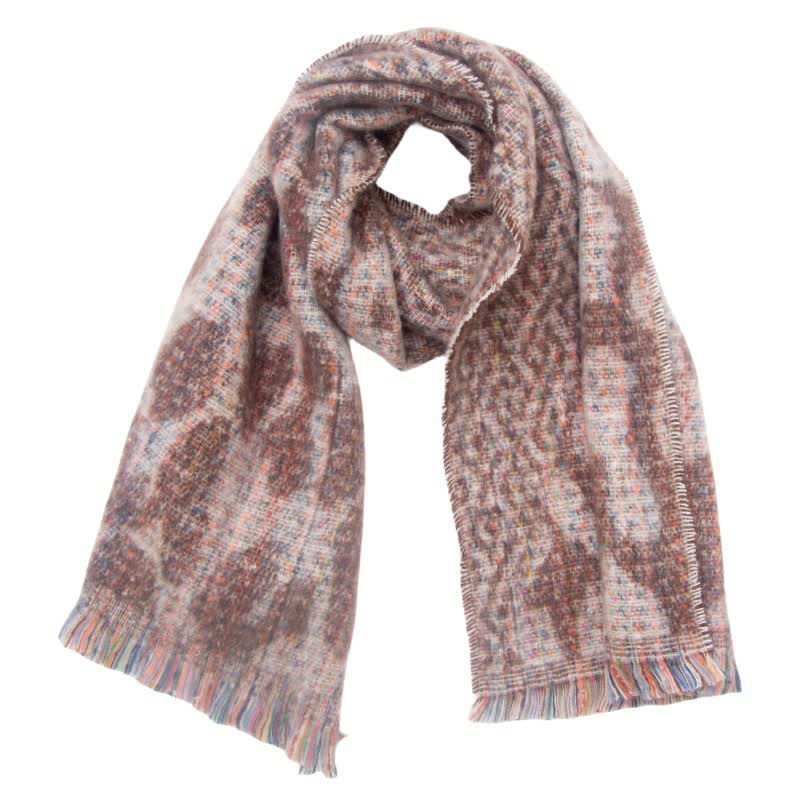 Unisex Pretty Leopard Print Short Fringe Scarf