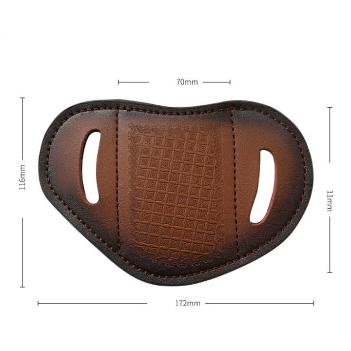 Embossed Weave Pattern Folding Knife Sheath Leather Belt Bag