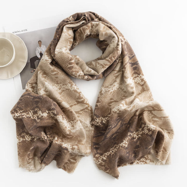 Women's Chic Street Style Snakeskin Print Scarf