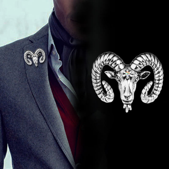 Men's Rams Head Animal Accessories Brooch