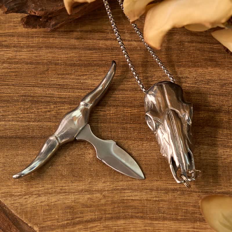 Western Gadget DIY Hidden Knife Buckle Longhorn Bull Pendant Bundle Set  - image 2