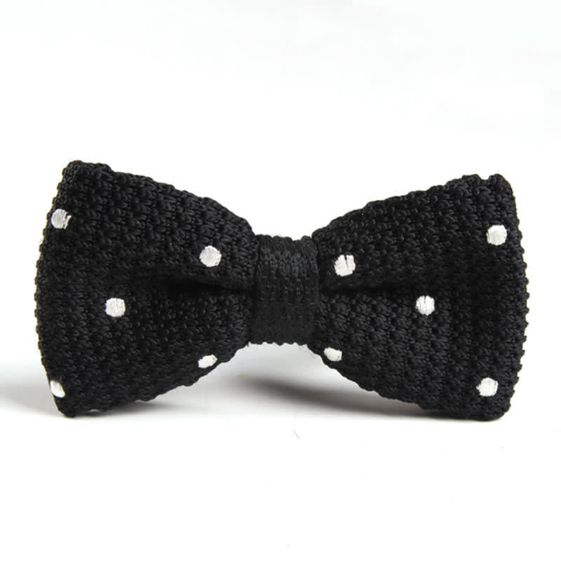 Men's Lively Polka Dotted Knitted Bow Tie