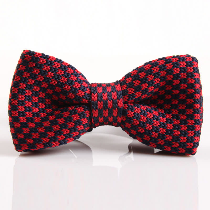 Men's Hound's Tooth Check Knitted Bow Tie